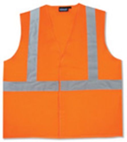 ECONOMY SAFETY VEST Class 2 ORANGE ANSI/ISEA APPROVED 100% Woven Oxford