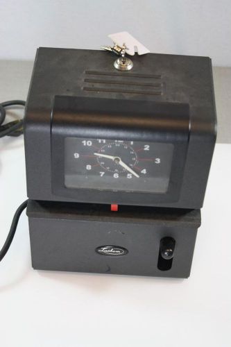 Lathem model 2121 heavy duty mechanical time clock w original keychain &amp; keys for sale