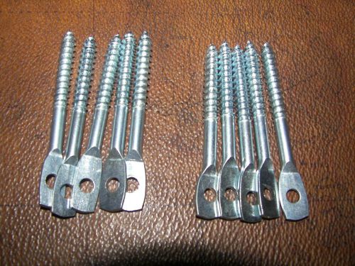 10 pcs Eye Lag Screws Bolts for Wood 1/4&#034;x3&#034; self tapping sharp point