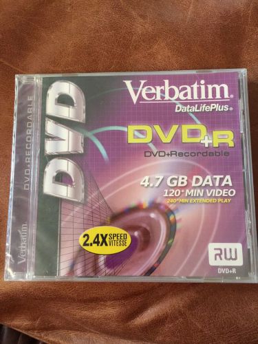 Verbatim Blank DVD+R 2.4x Disc 4.7 GB 120 Min Sealed In Jewel Case