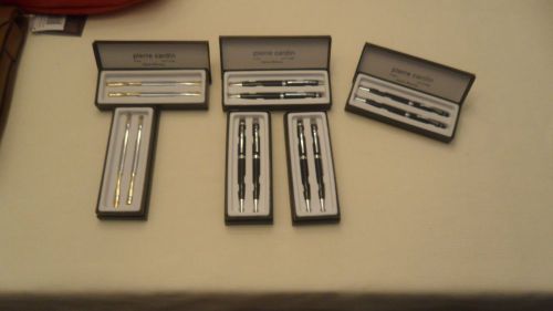 Lot of 6, Pierre Cardin, Pen and Pencil Sets with Gift Box, Assorted Colors