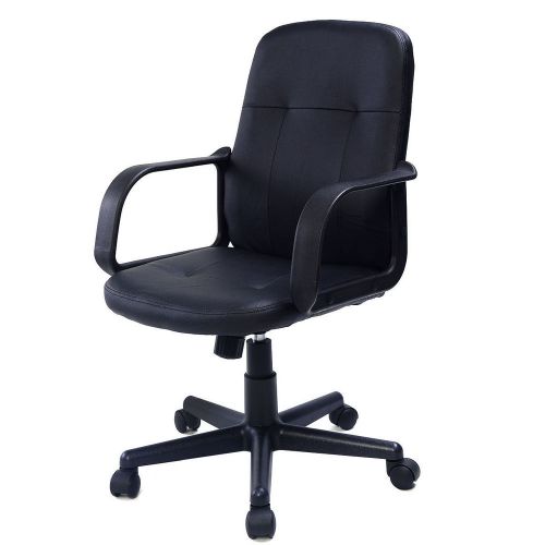 New PU Leather Ergonomic Midback Executive Computer Desk Task Office Chair Black