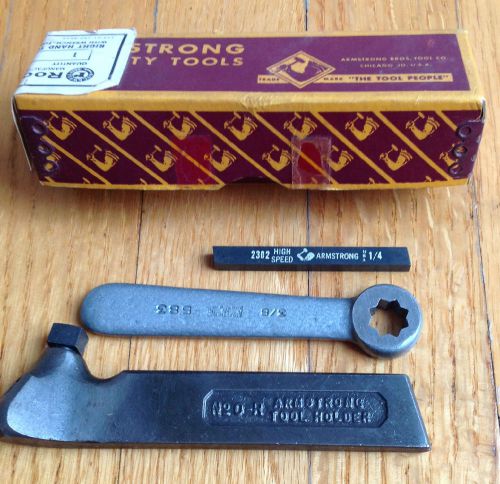 ARMSTRONG #0R R.H. TOOL HOLDER w/BIT &amp; WRENCH Lathe Atlas South Bend Craftsman