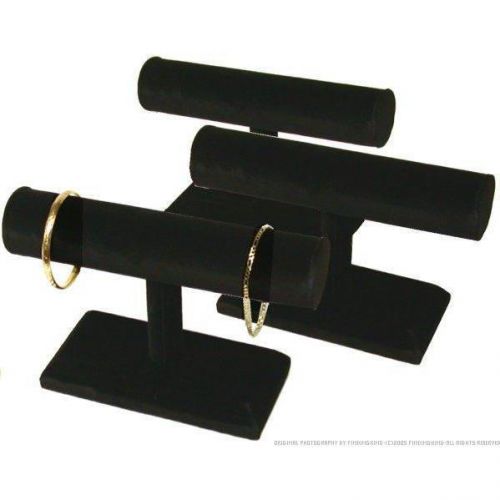 3 Black Velvet Bracelet T-Bar Displays