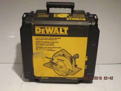 Dewalt dw364k 7-1/4&#034; circular saw kit w/ rear pivot depth &amp; electric brake-new! for sale