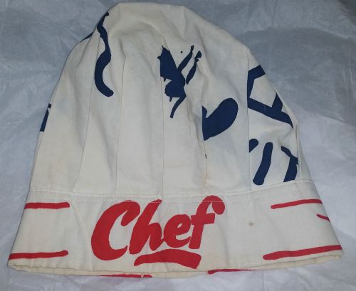 Vintage Chef Hat- Longhorn Western Cloth Chef Hat