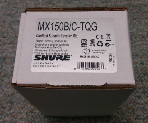 Shure mx150b/c-tqg tqg cardioid condenser lavalier microphone new in box for sale