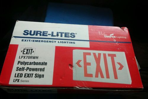 Cooper Sure-Lites SLX70RWH Emergency Self-Powered LED Steel Exit Sign 120/277V