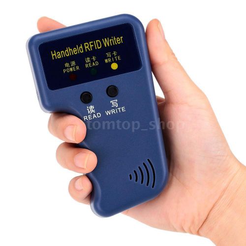 Built-in buzzer and led handheld 125khz rfid id card writer/copier fw5v for sale
