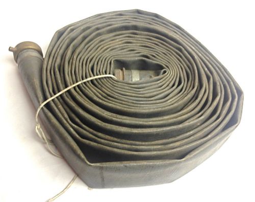 Rubber Fire Hose | 3&#034; x 50&#039; Gray With Aluminum Brass Couplings