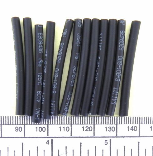 Heat shrink tubing - black 2,5 x 40 mm - pack of 12