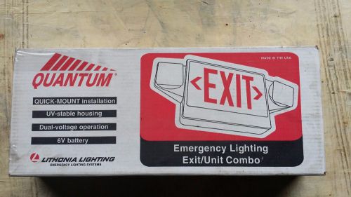 Lithonia Lighting LED Exit Combo White with RED letters NIB