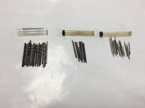 Large Lot Of 60 Drill Bits &#034; Small &#034; &#034; Very Small &#034; &#034; And Very Very Small &#034;