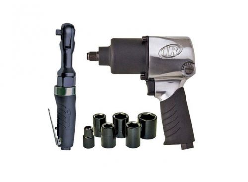 Brand new! ingersoll rand 2317g edge series air impactool and ratchet kit, black for sale