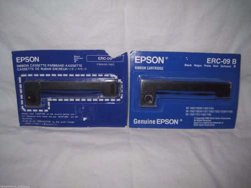 New Lot of 2 Genuine Epson ERC-09 Black Printer Ribbon Cassettes