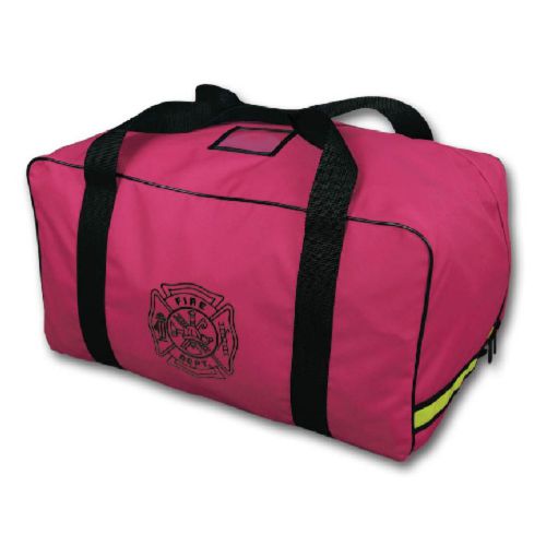 Pink female ladies volunteer firefighter breast cancer turnout gear duffle bag for sale