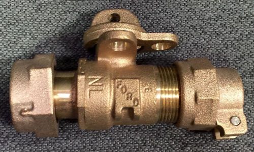 3/4&#034; Brass Locking Ball Valve CTS to Meter Swivel-NL w/gasket Water