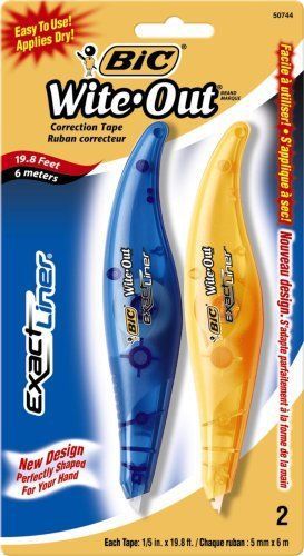 BIC Wite-Out Brand Exact Liner Correction Tape, 2-Count (Pack of 3)