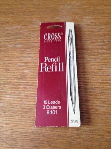 Cross Pencil Refill 8401 12 Leads 3 Erasers .9mm New In Box