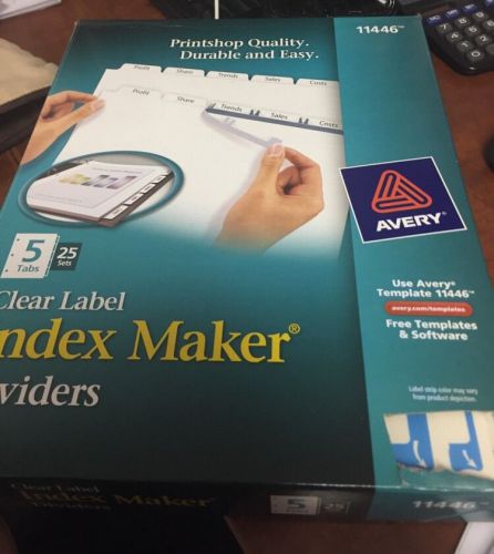 Avery Index Maker Clear Label Divider 25 Sets/Pack-AVE11446- Retails for $125.99