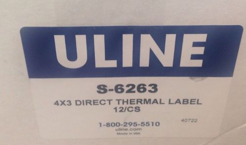 U-Line S-6263 White 4 x 3&#034; Desktop Direct Thermal Labels - 12 Rolls - NEW