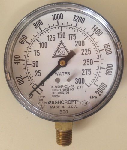 Grinnell Fire Protection Sprinkler Service Pressure Gauge 300Psi, 2000kPa Water