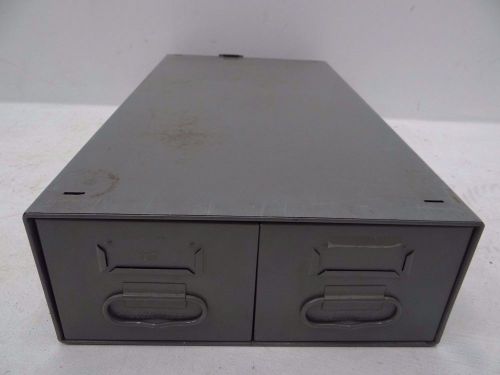 Vintage York Storage File 2 Drawer Steel Cabinet 4 x 6 Index Card Holder Box