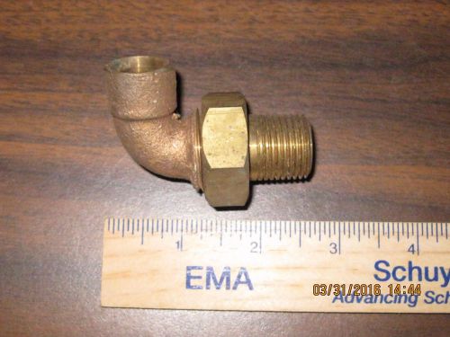 Brass 1/2&#034; sweat female x 3/4&#034; MNPT IPS Radiator Union Elbow New for radiator