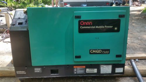 7.5 kw diesel onan generator cmqd 7500 kubota, rv, office trailer very quiet for sale