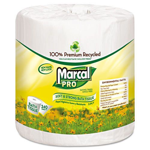 MarcalPro 100% Premium Recycled Bathroom Tissue, 48 Rolls/Carton, CT - MRC3001