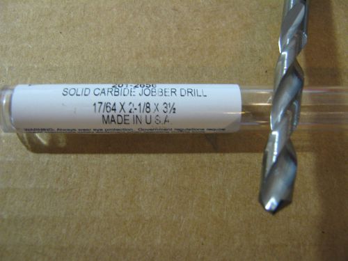 17/64&#034; (.2656) jobber (std) carbide 25 deg helix 118 deg split pt drill &#034;new&#034; for sale