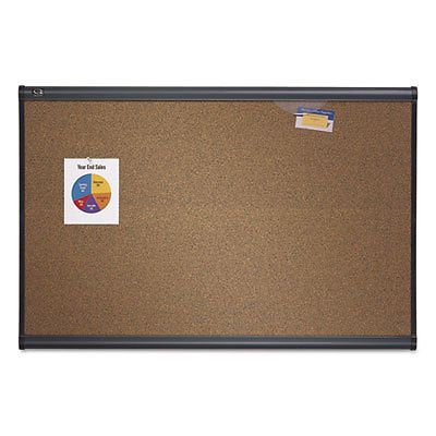 Prestige Bulletin Board, Brown Graphite-Blend Surface, 48 x 36, Aluminum Frame