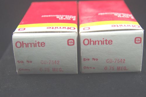 Two NOS NIB Ohmite 750K Ohm Type AB Potentiometers