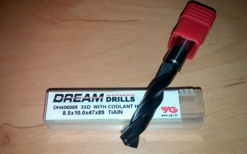*Original*,YG1, DREAM DRILLS 8,5mm, DH406085 3xD, with coolant holes pack(1PCS)