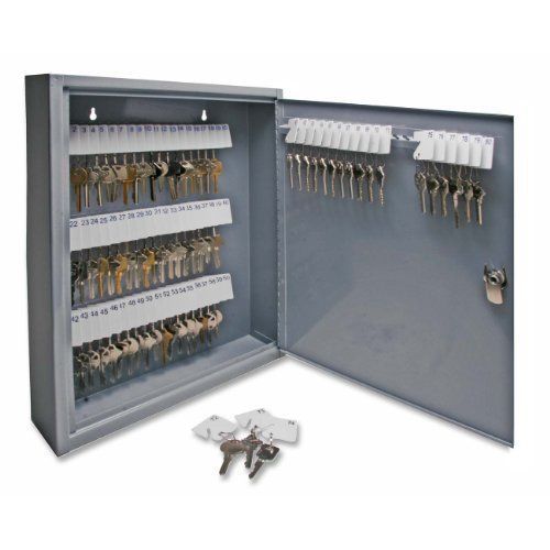 Sparco Secure Key Cabinet, 14 x 3 x 17-1/8 Inches, 80 Keys, Gray (SPR15603)