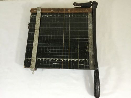 VTG Guillotine Paper Cutter 11&#034; Photography Crafts Black Industrial Desk USA GUC