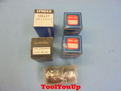 1 pc OF THE 4 PICTURED NEW REWDALE &amp; LYNDEX TG100 63/64&#034; COLLETS CNC TOOLING