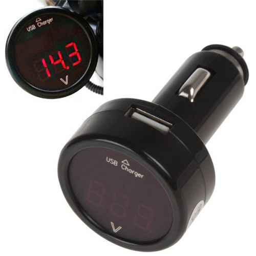USB 2 In1 Digital LED Voltmeter Readout Car Charger Battery Monitor