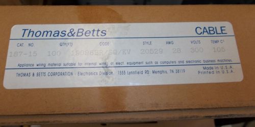 Thomas &amp; Betts 15 conductor 187-15 28AWG shielded ribbon cable 100ft roll