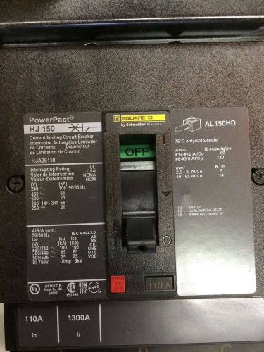 Square D HJA360110 110A 3P 480V Circuit Breaker - New