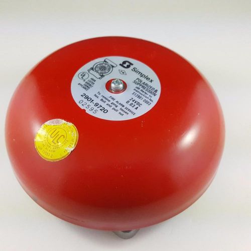 Simplex Fire Alarm 6&#034; Bell Surface Mount 24 VDC 2901-9720