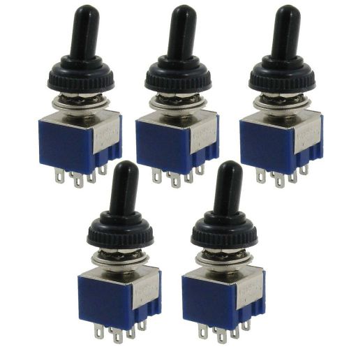 5 Pcs AC ON/OFF/ON 3 Position DPDT Toggle Switch with Waterproof GY