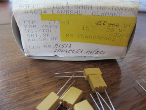 ERO ROEDERSTEIN TANTAL  Qty22  15uF 20V square box Radial-Lead  Tantalum Caps