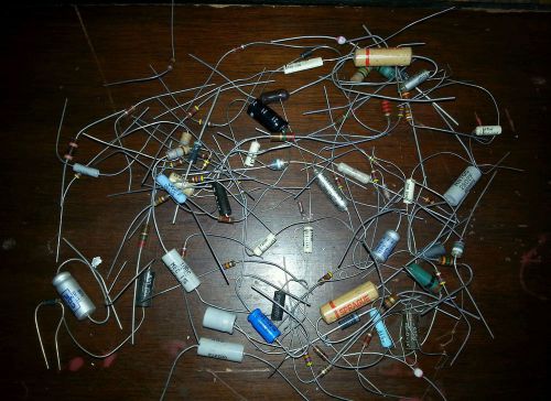 Vintage resistors / capacitors lot 70 pieces