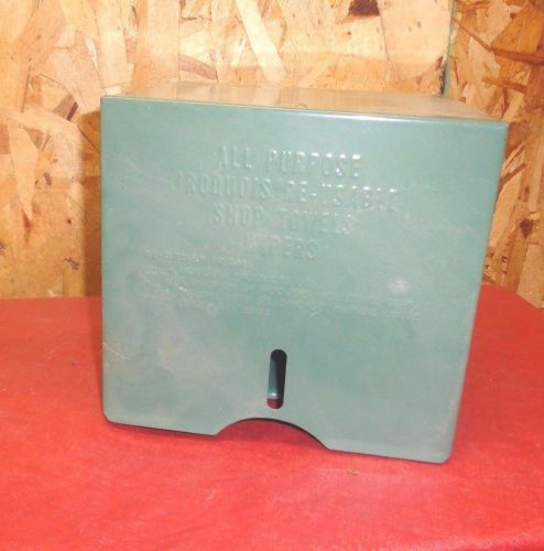 Vintage Green Metal Box SHOP TOWEL DISPENSER Wall IROQUOIS BRAND