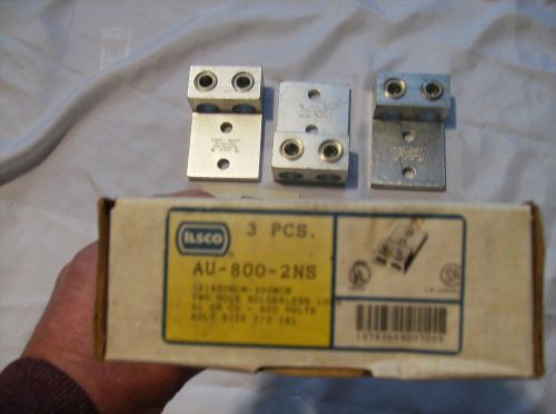 Ilsco AU-800-2NS solderless lugs terminal mechanical connectors AL9CU D2059 3pcs