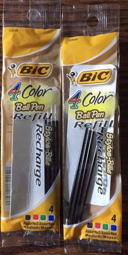 BIC 4 Color Refills - Medium Point 1.0mm 4ct, Assorted, 2 Packs