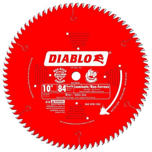 Freud Diablo Specialty Red Blade 10&#034; 84 Teeth D1084L Flooring Brass Copper Plast