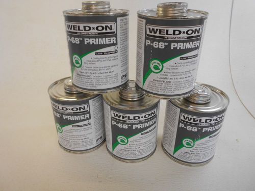 Five 1 Quart Cans Weld On P-68 Clear Primer #10209
