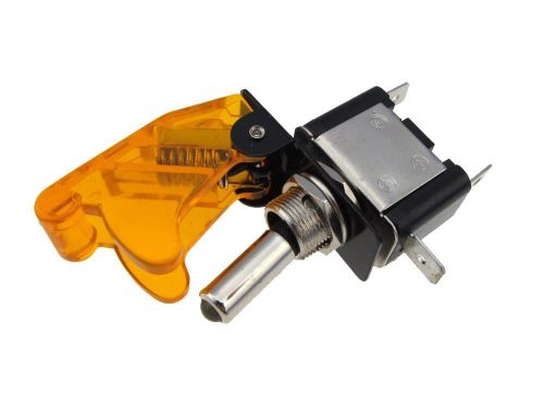 SPST 25A/12V DC ON-OFF Toggle Switch w/ LED - Orange Cap For Auto